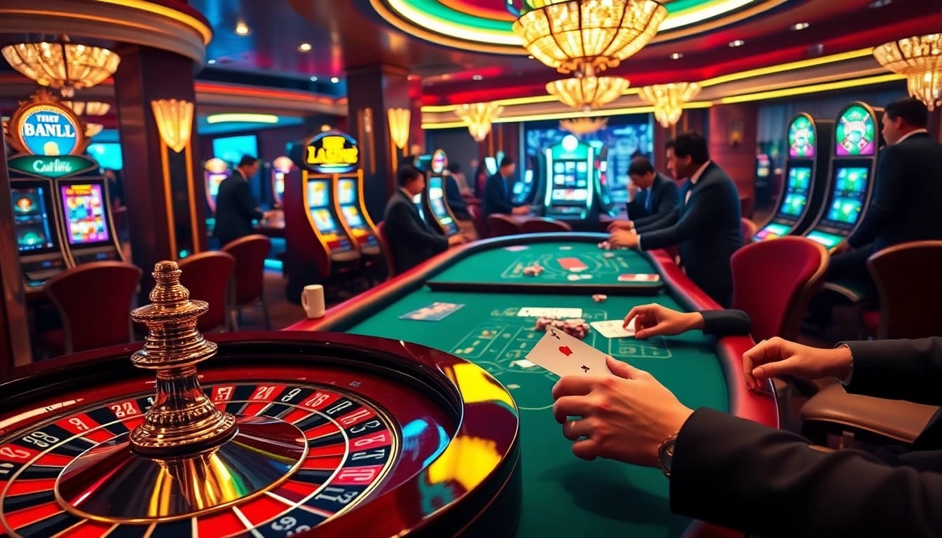 Players getting ready to place bets on the roulette wheel, showcasing excitement at https://f1686s.com/.