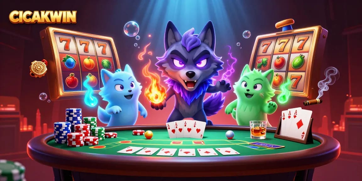 CICAKWIN showcases thrilling wins at the slot, featuring vibrant symbols and dynamic game elements.