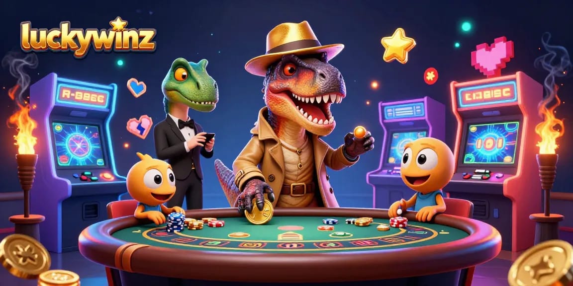 Experience the thrill of luckywinz at the blackjack table with our vivid casino scene.