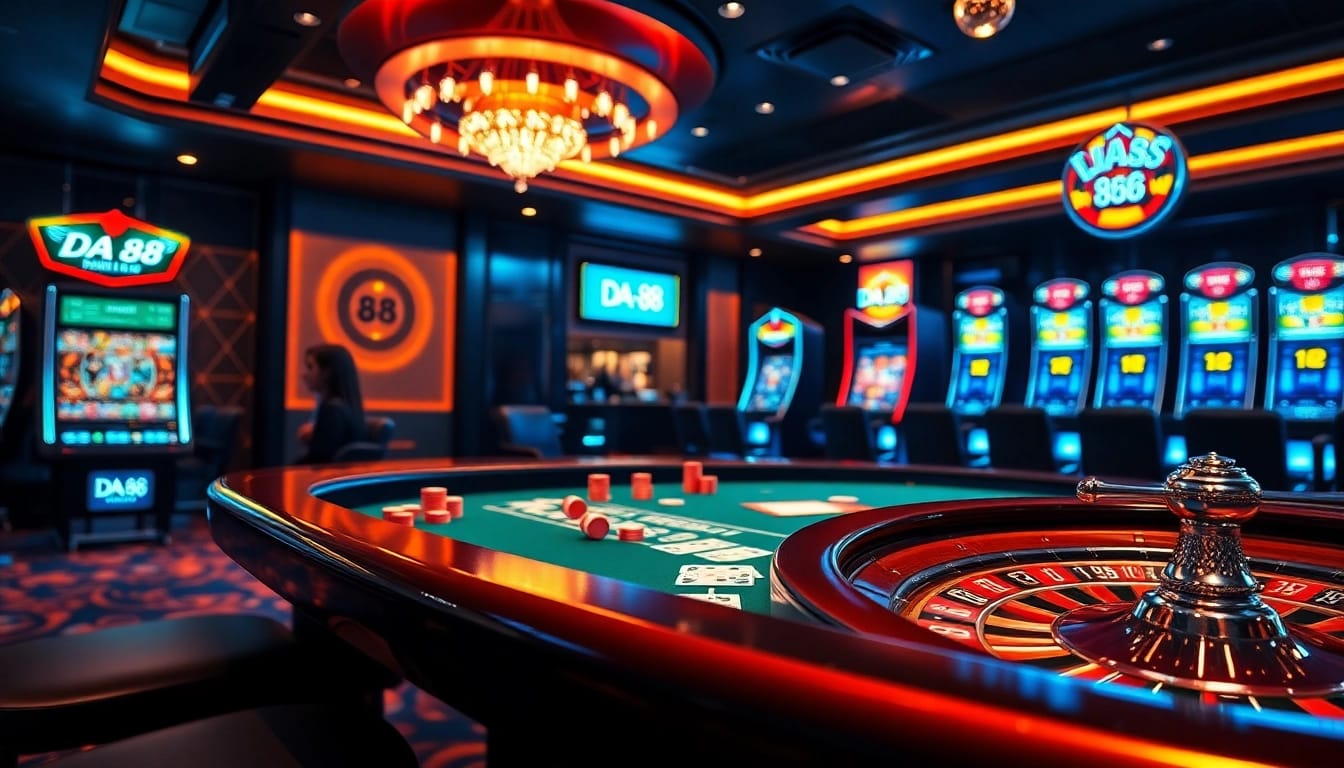 High-stakes poker action highlighting DA 88 atmosphere with vibrant casino elements.