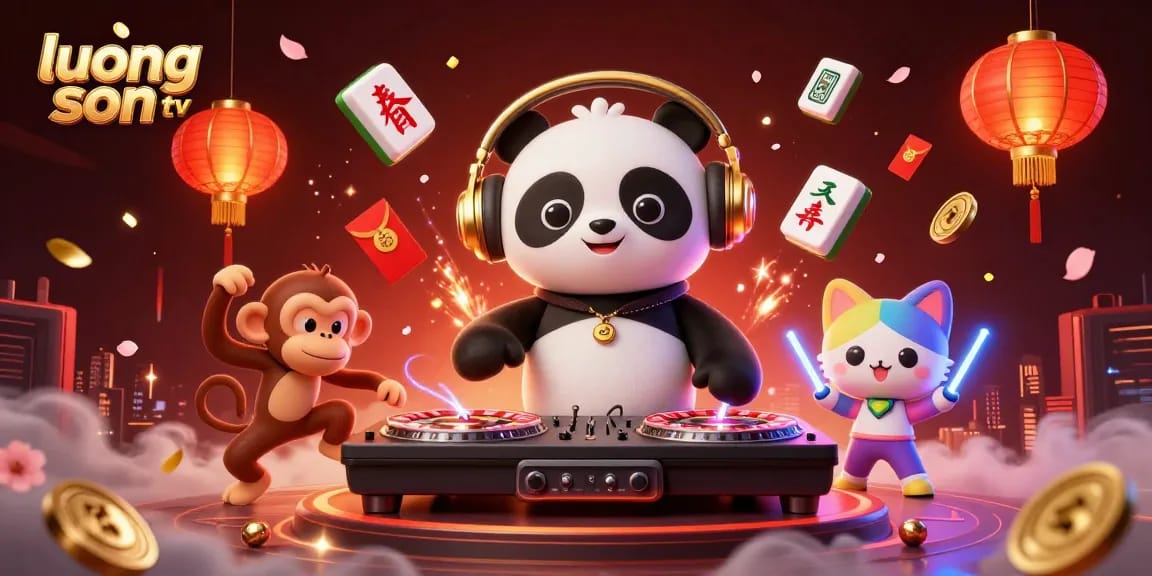 Experience the excitement of gambling at luong son tv with vibrant 3D characters and casino elements.
