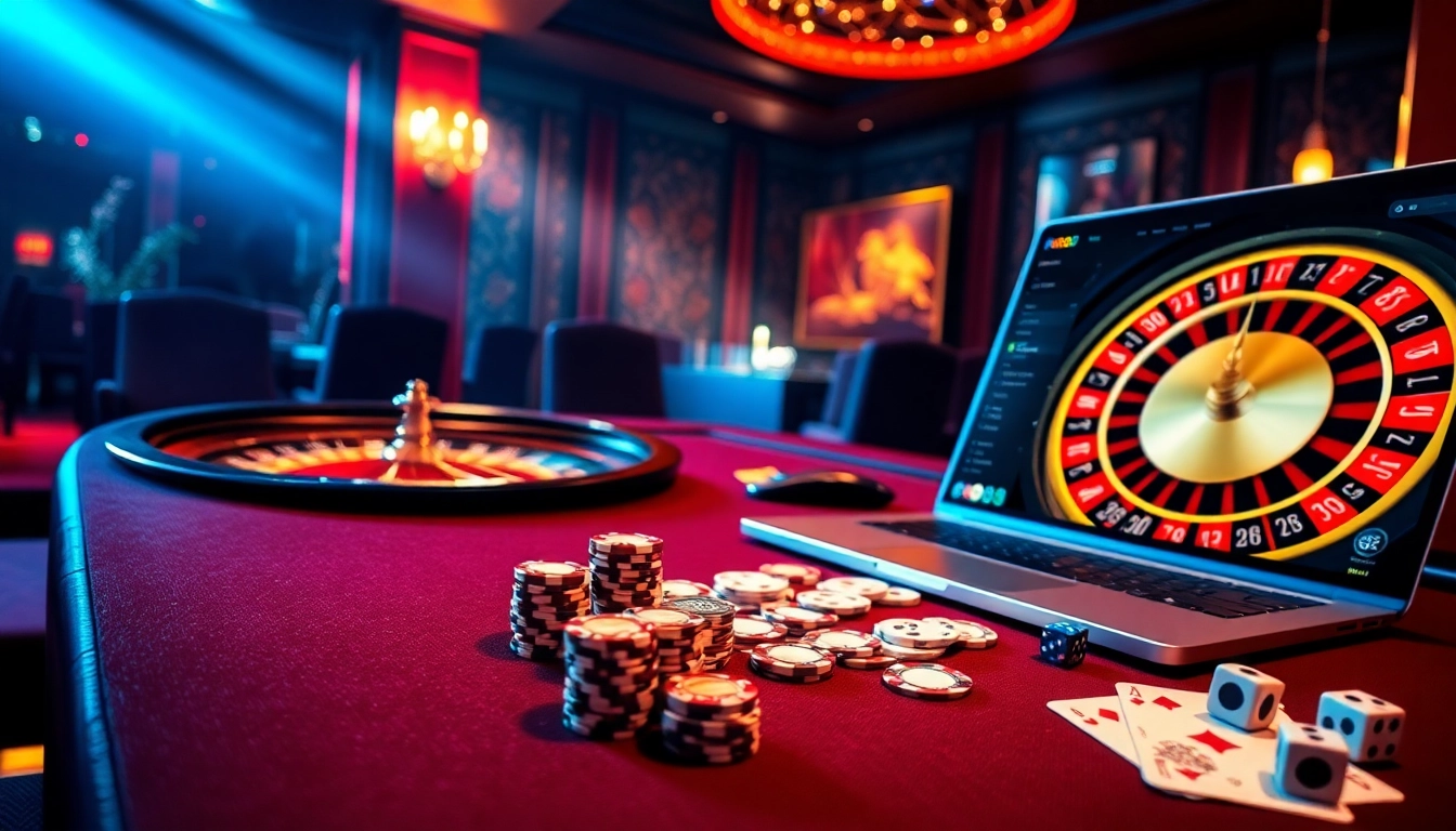 Experience the luxury of RR88 with vibrant casino visuals and high-stakes gaming excitement.