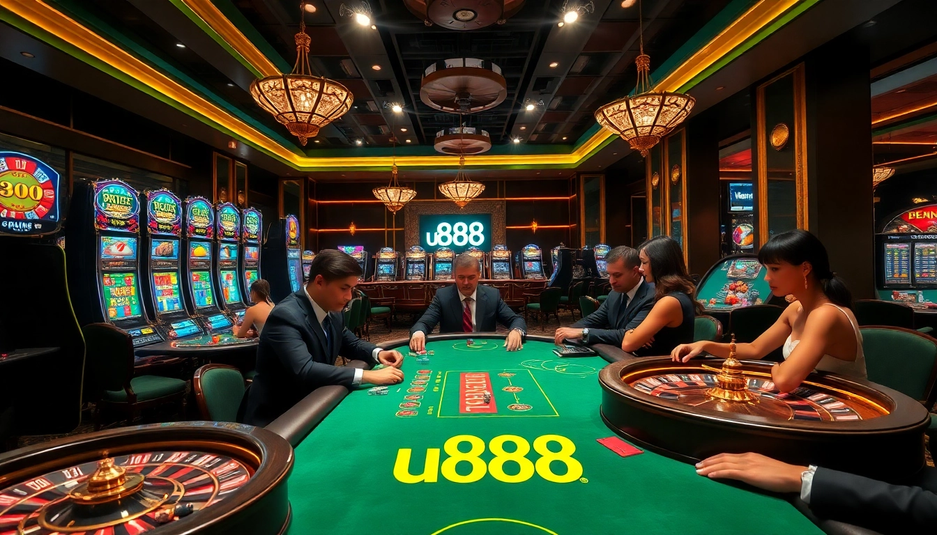 Engaging poker scene at u888 casino showcasing strategic play and excitement.
