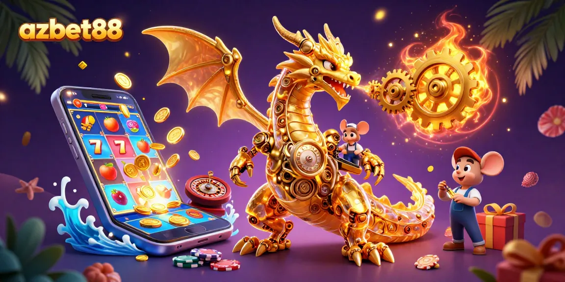 Experience thrilling wins with azbet88's vibrant slots and engaging games, featuring dynamic visual elements.