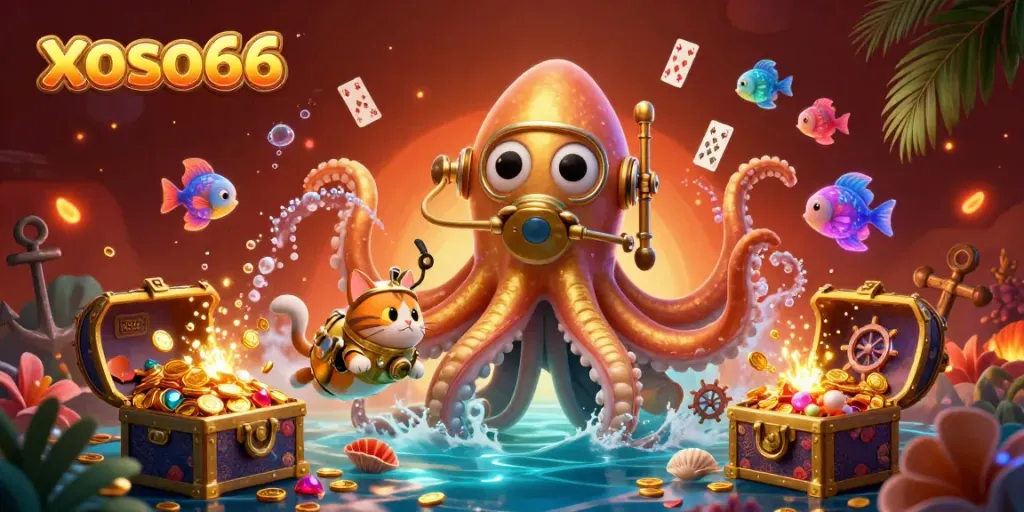 Play exciting jackpot games at xoso66 with vibrant underwater treasures and characters.