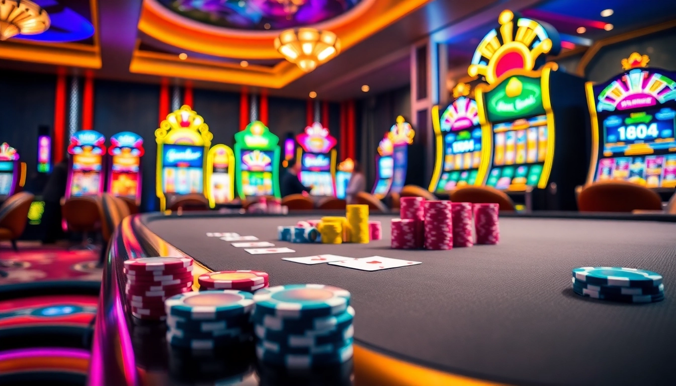 Experience thrilling gameplay at tg88's upscale casino with vibrant tables and exciting slot machines.