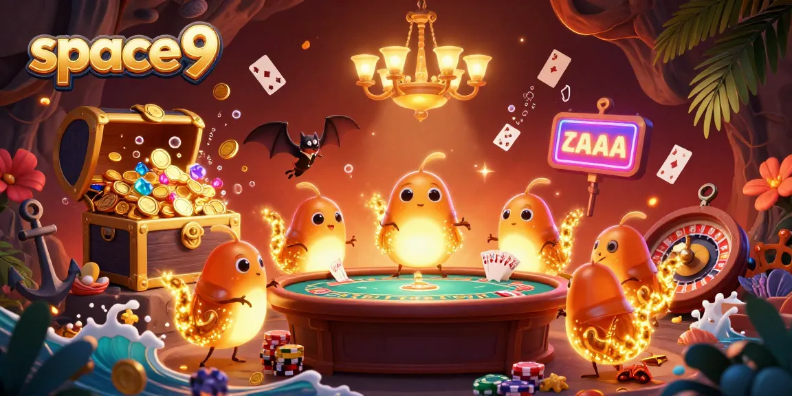 Experience thrilling gameplay at space9 with a colorful casino scene featuring glowworms and vibrant elements.