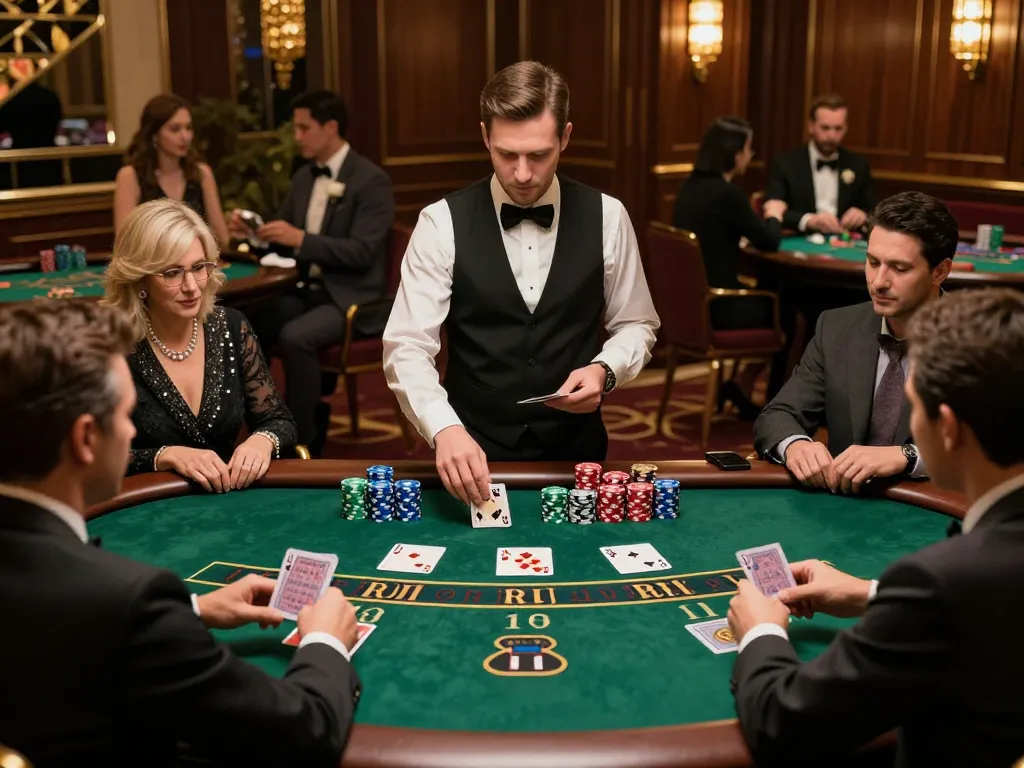 Experience the luxury of strategic gameplay at Trang chủ ga88 with players engaged in a high-stakes blackjack table.