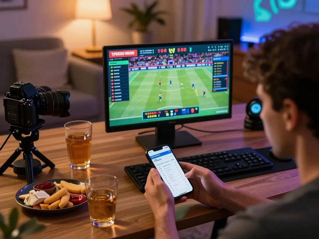 Engaging in live sports betting on a smartphone, showcasing 78WINCOM for strategic gameplay.