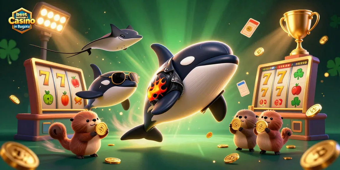 Experience fun at the best online casino in Bulgaria with vibrant characters and casino elements.