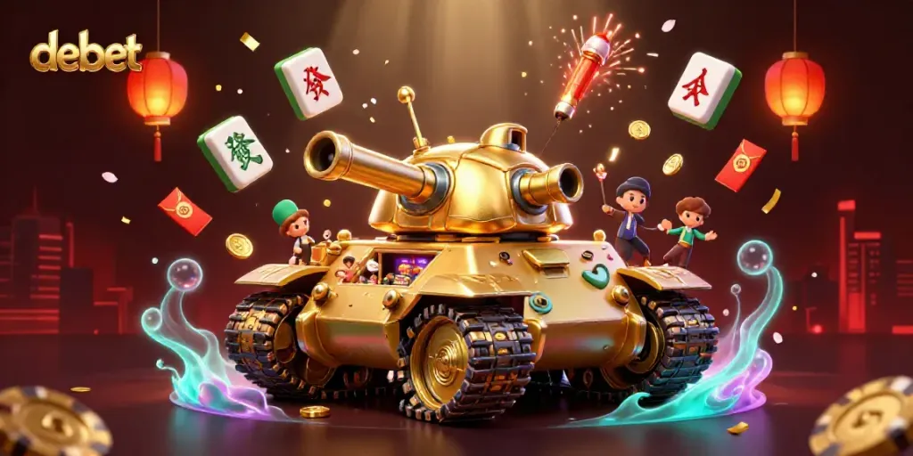 Experience the thrilling universe of debet with a vibrant casino-themed illustration featuring a unique beetle tank.