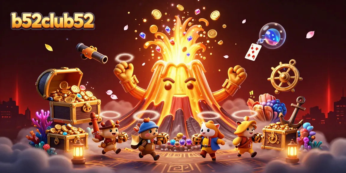 Experience exhilarating wins at b52club52 with a vibrant 3D casino scene full of treasures.