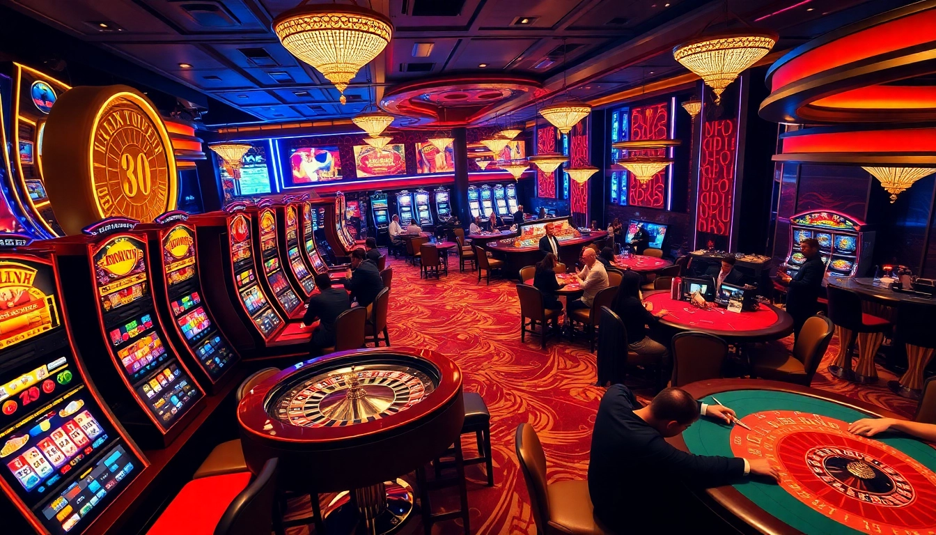 Experience thrilling gaming action with the okwin game in a vibrant casino atmosphere.
