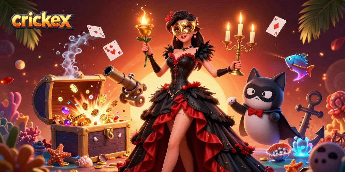 Engage in thrilling gaming action at crickex with vibrant casino elements and immersive 3D characters.