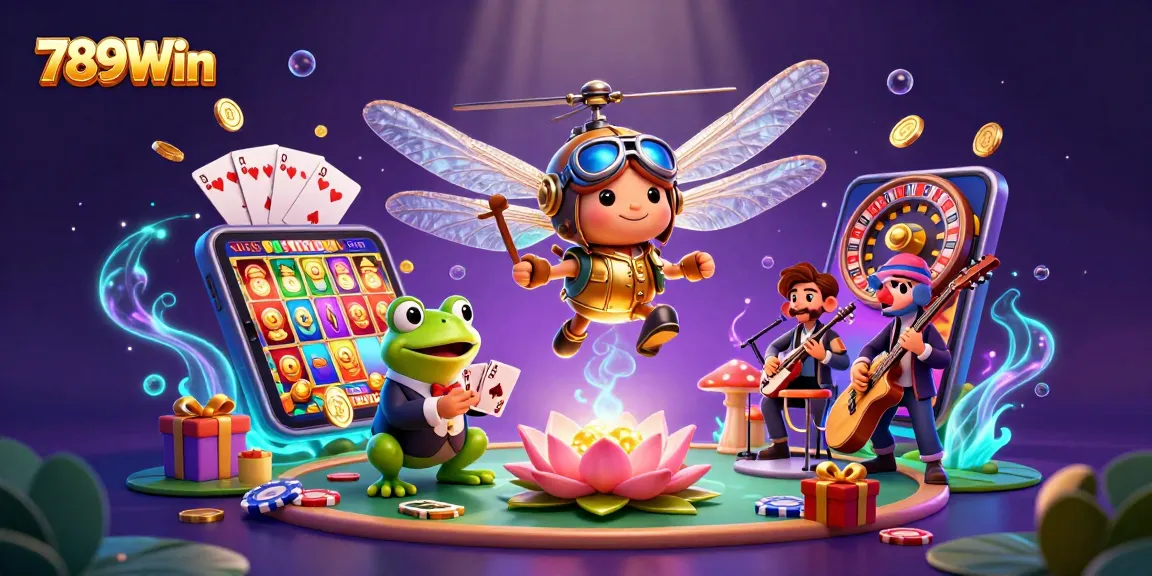 Experience the excitement of 789Win with immersive casino elements and dynamic characters in a vibrant 3D scene.