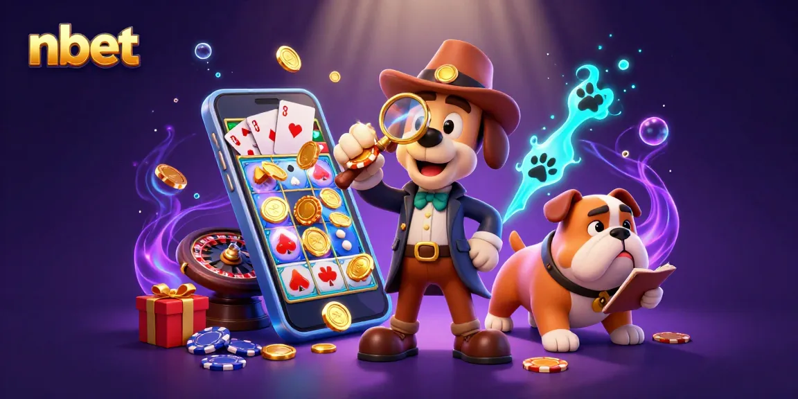 Explore nbet as a 3D detective searches for poker clues amidst vibrant casino games.