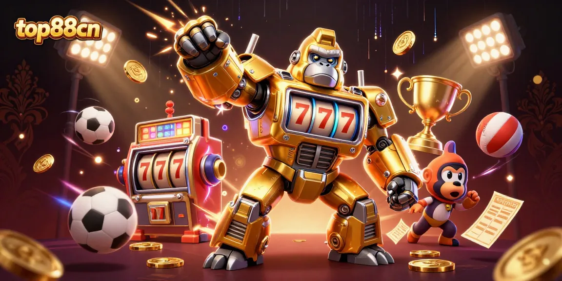 Experience thrilling wins at top88cn with a golden gorilla mech and dynamic sports elements.