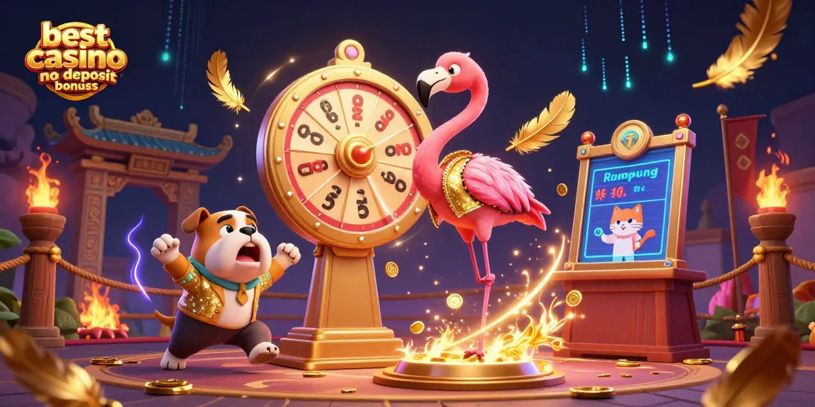 Winning big with best casino no deposit bonuses in a vibrant, action-packed game show scene.